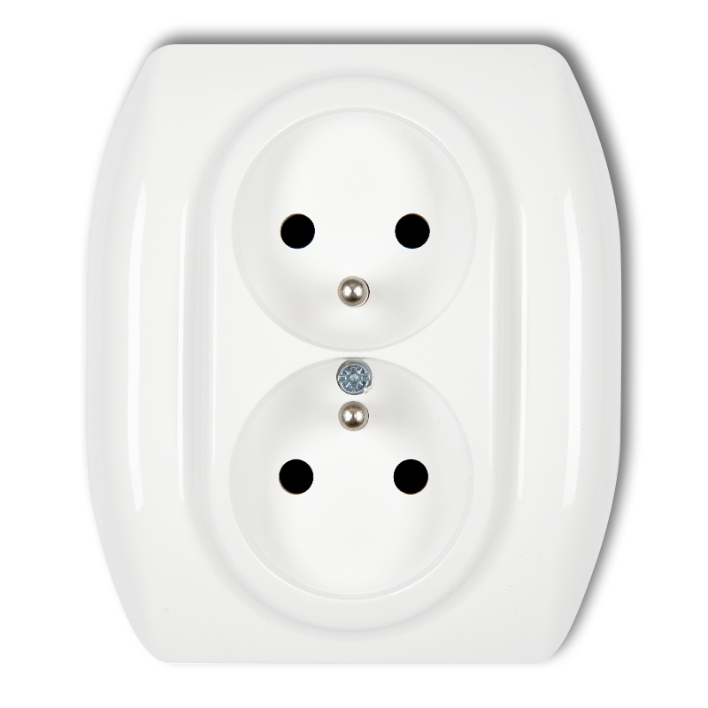 Double socket with earth 2x(2P+Z) (with increased contact protection/shutter)