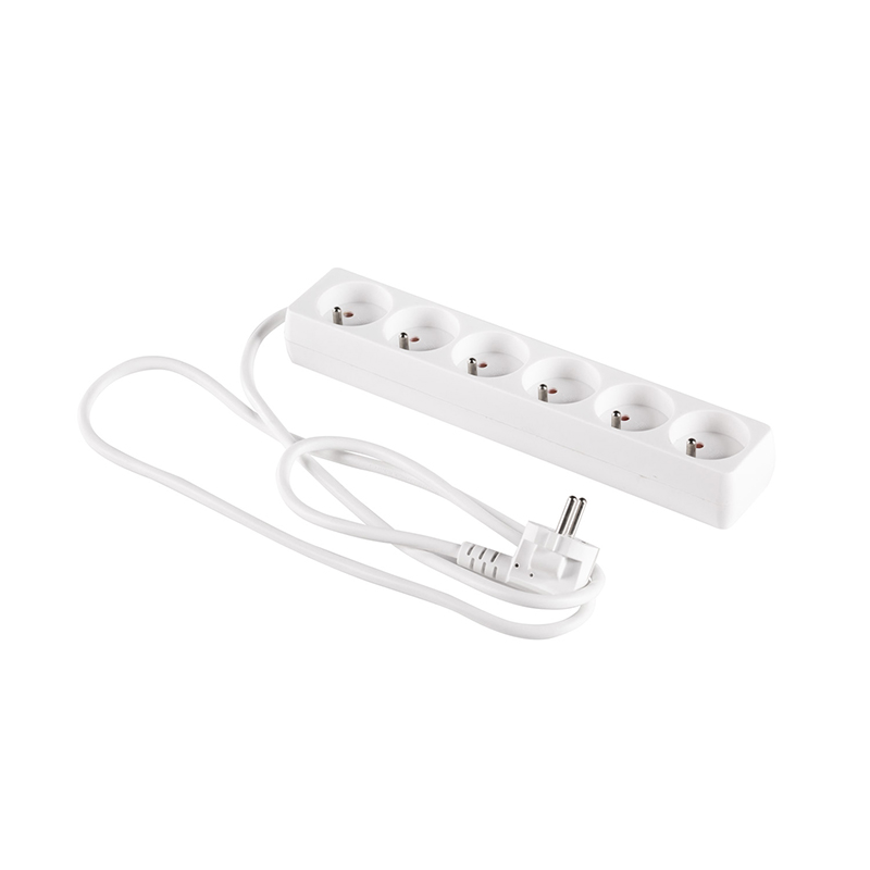 6-socket extension lead with ground, no switch