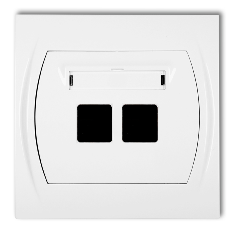 Double multimedia socket without module (Keystone standard)