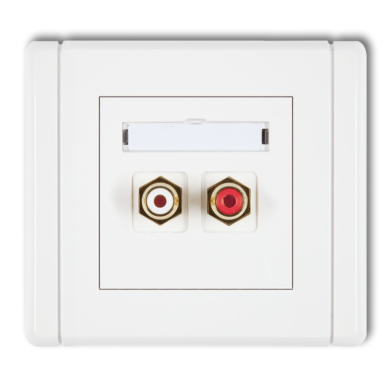 RCA double socket (cinch type-white and red, gold-plated)