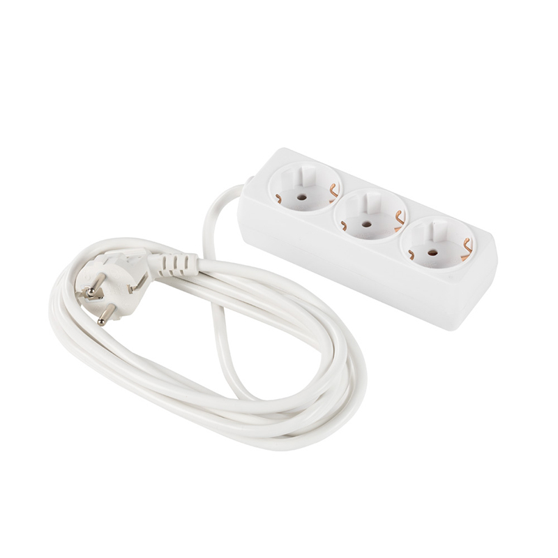 3-socket extension lead with SCHUKO ground, no switch