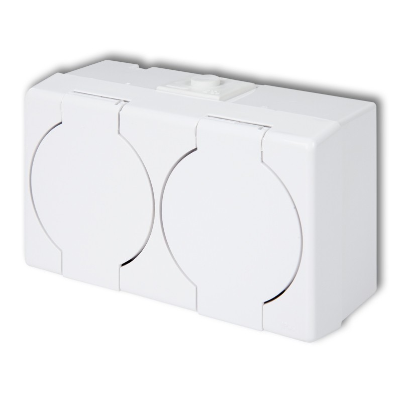 Double socket with the 2x(2P+Z) earth (white cover)