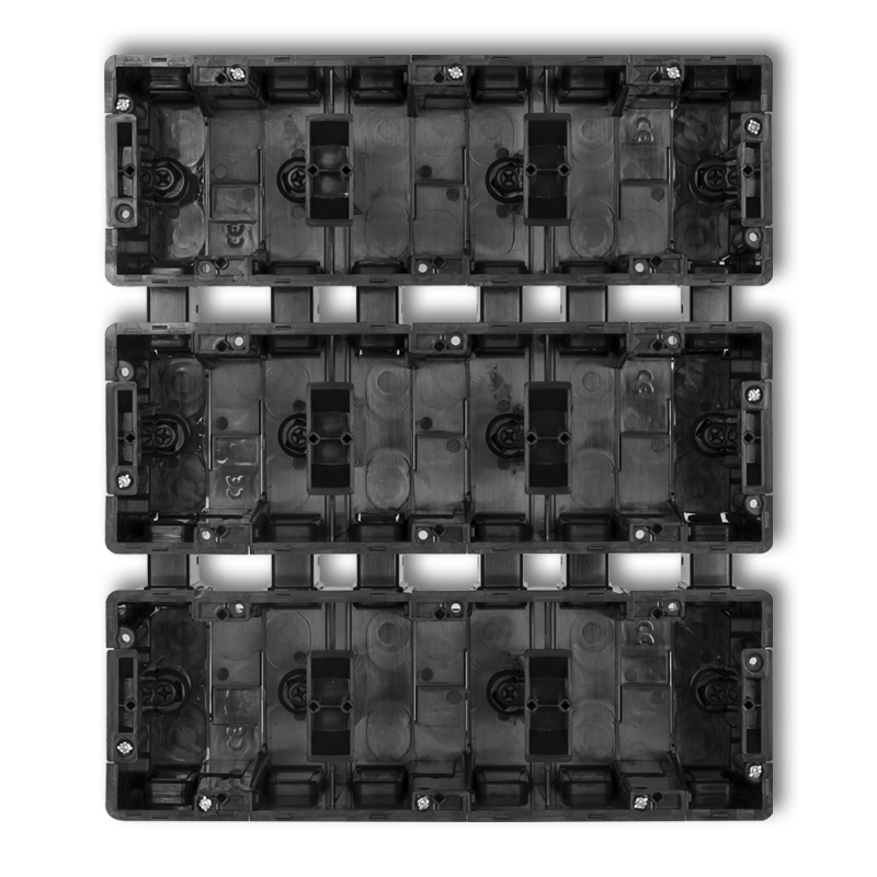 Flush-mounted modular junction box 9 bays (3 horizontal, 3 vertical)