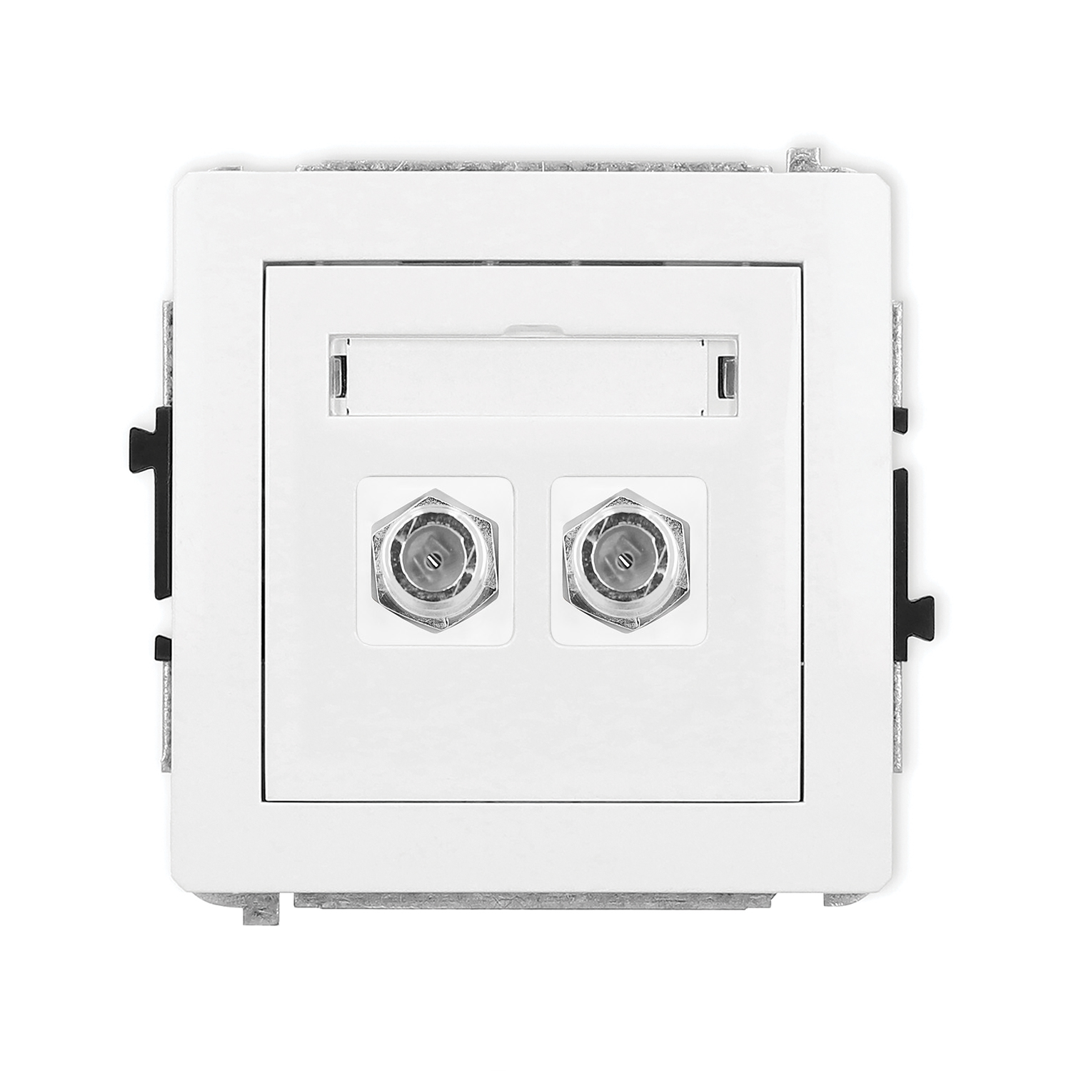 Double antenna F type socket (SAT) mechanism