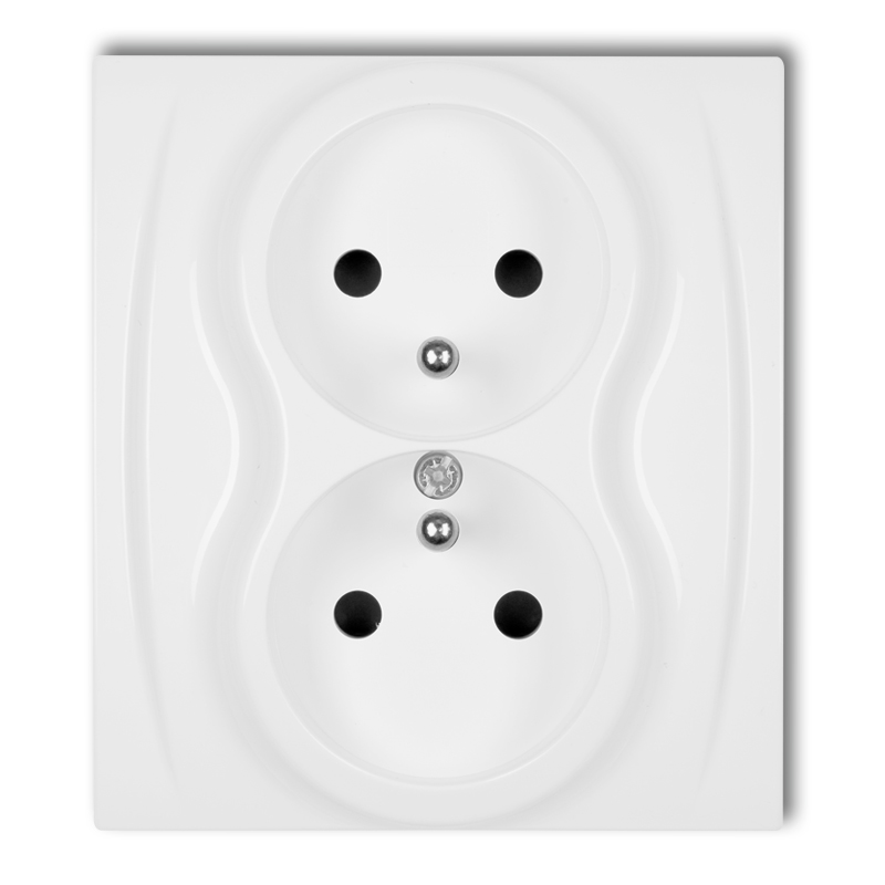 Double socket with the 2x(2P+Z) earth (with increased contact protection/shutter)