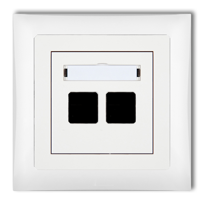 Double multimedia socket without module (Keystone standard)