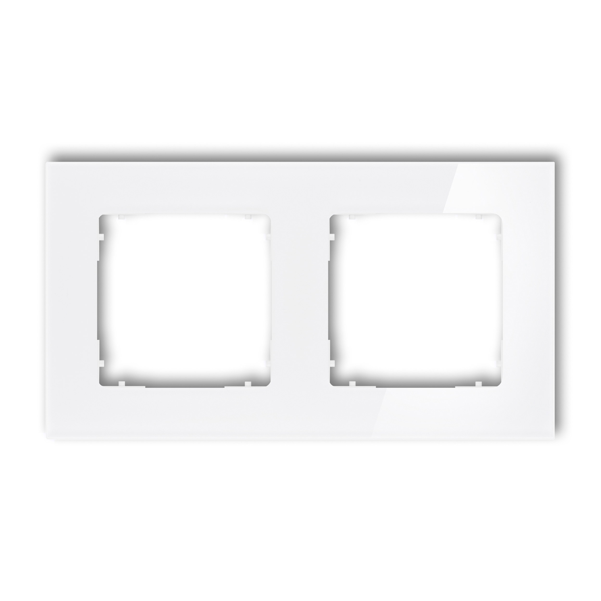 2-gang square universal frame - glass effect