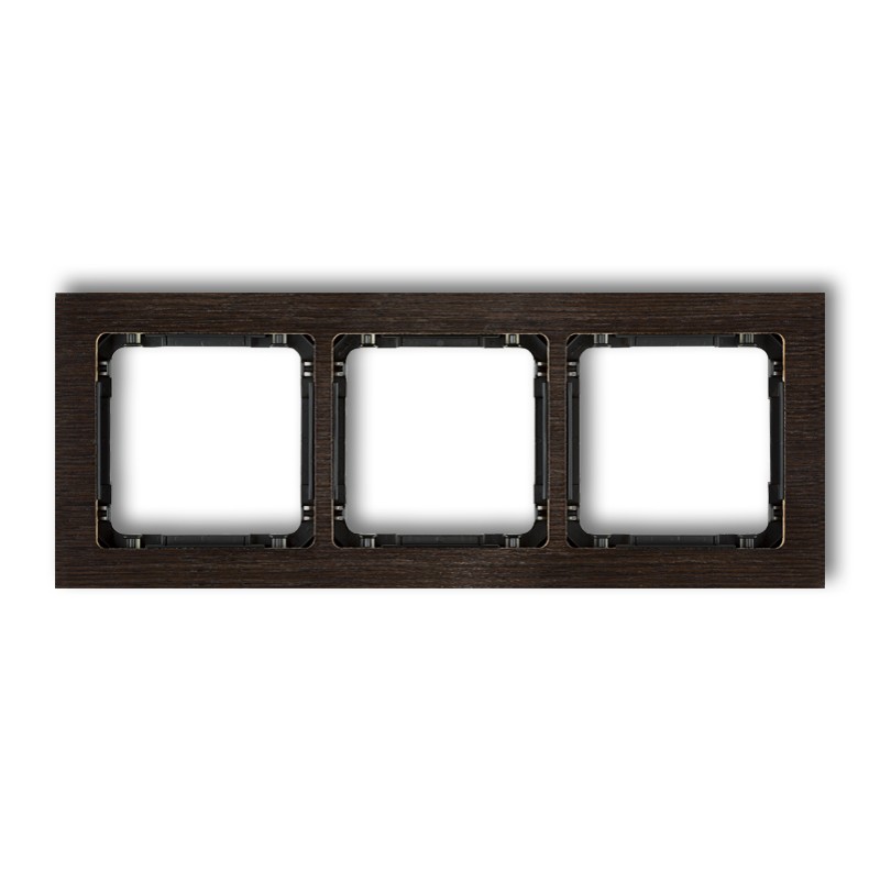 3-gang universal frame - wood effect