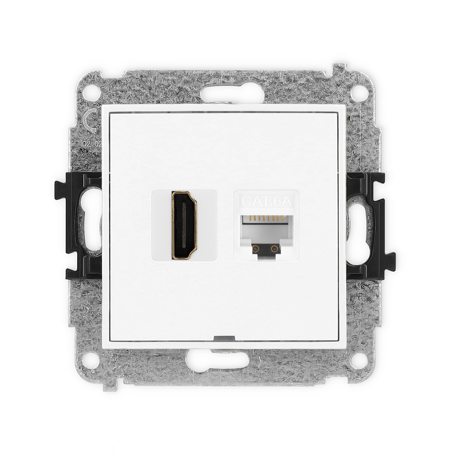 МЕХАНИЗМ ОДИНАРНОЙ РОЗЕТКИ HDMI 2.0, 4K + ОДИН. КОМП. РОЗЕТКИ 1ХRJ45, КАТ. 6A, 8-КОНТАКТНЫЙ, БЕЗ ОПИСАТЕЛЬНОГО ПОЛЯ