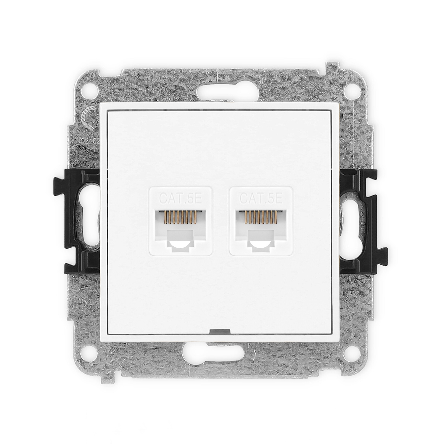 Double computer socket mechanism 2xRJ45, cat. 5e, 8-contact, without description field