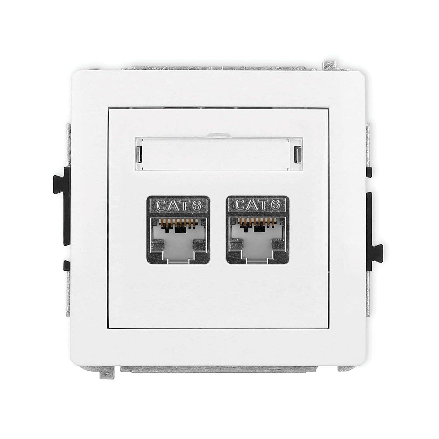 Double computer socket mechanism 2xRJ45, cat. 6, screened, 8-contact