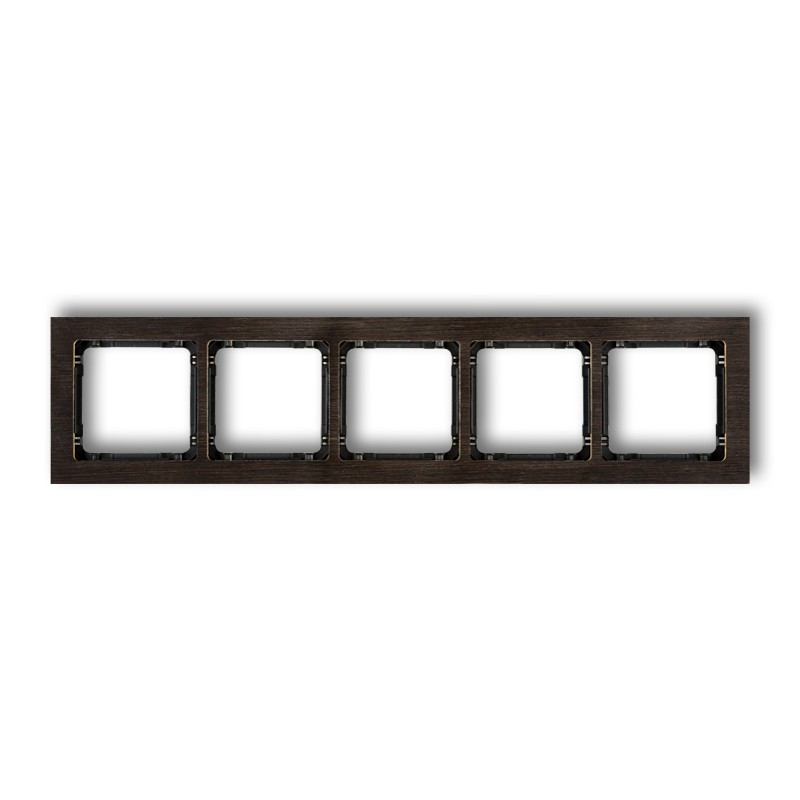 5-gang universal frame - wood effect