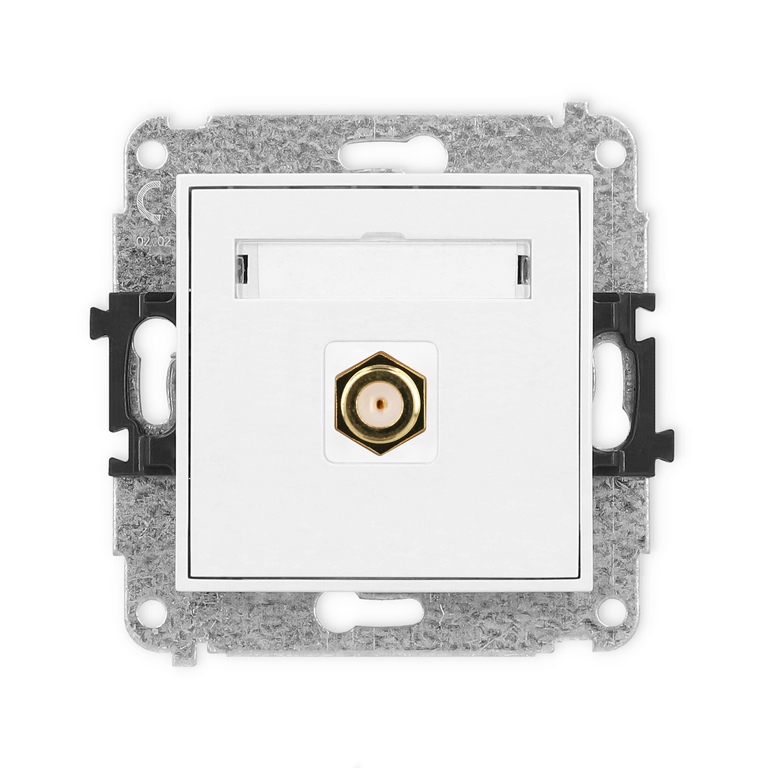 Single antenna F type socket (SAT) mechanism - gold-plated