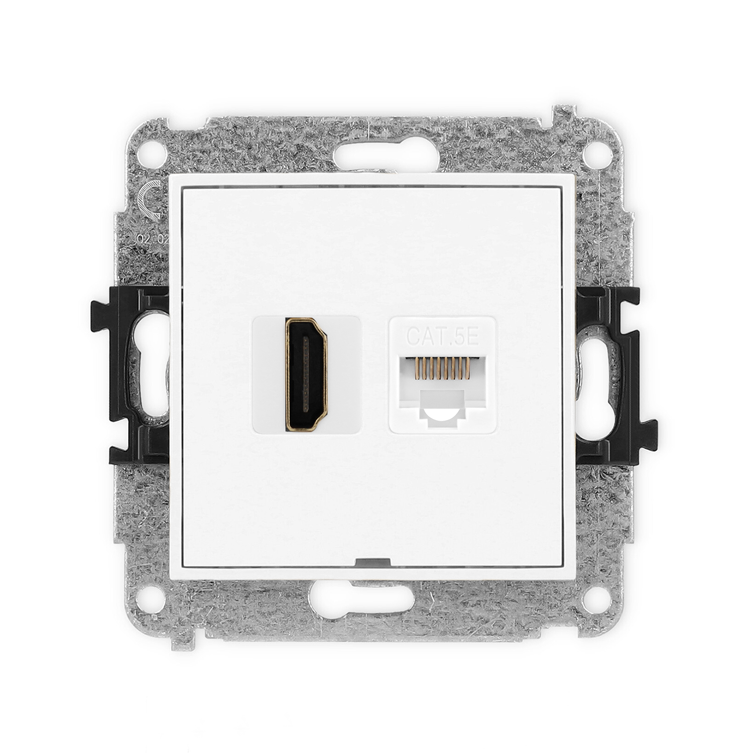 HDMI 2.0 single socket mechanism + single computer socket mechanism 1xRJ45, cat. 5e, 8-contact, without description field