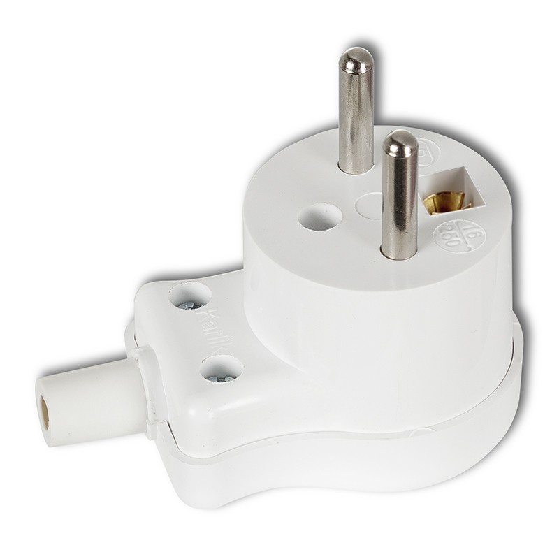 Angle plug with earth, 16A 250V~