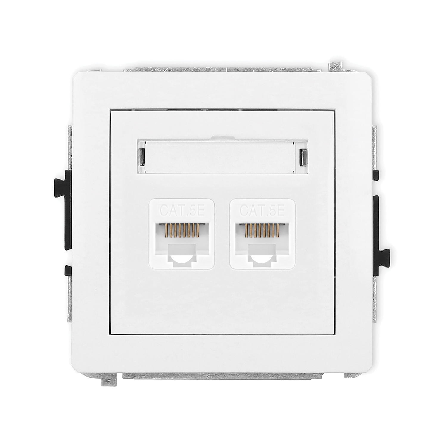 Double computer socket mechanism 2xRJ45, cat. 5e, 8-contact