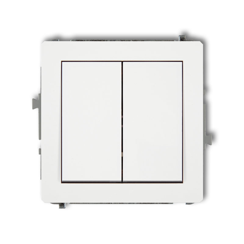 Roller blind switch mechanism with mechanical lock (double push button without pictograms)