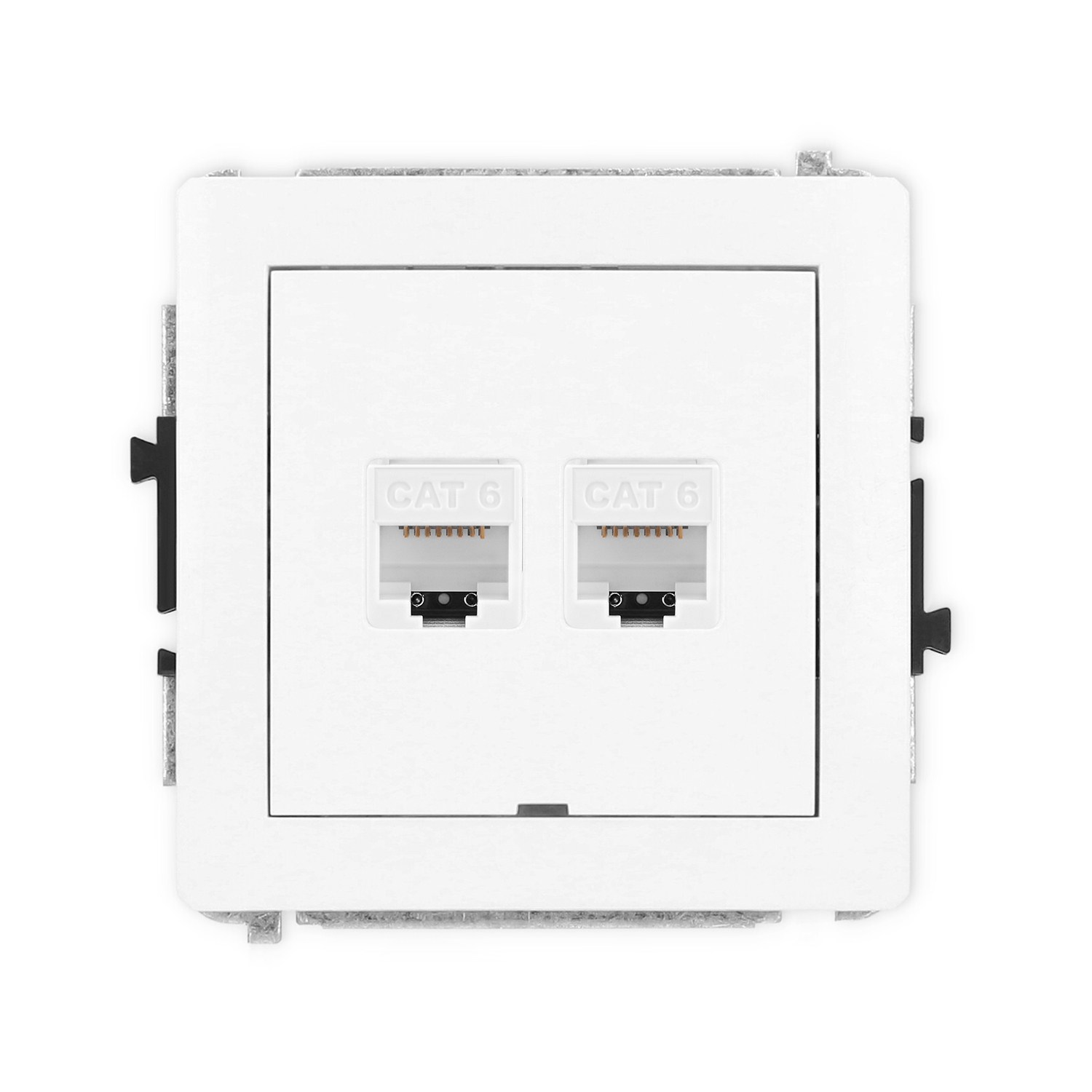 Double computer socket mechanism 2xRJ45, cat. 6, 8-contact, without description field