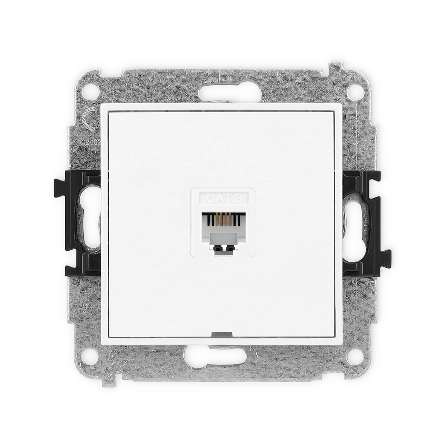 Single telephone socket mechanism 1xRJ11, 4-contact, tool-less, without description field