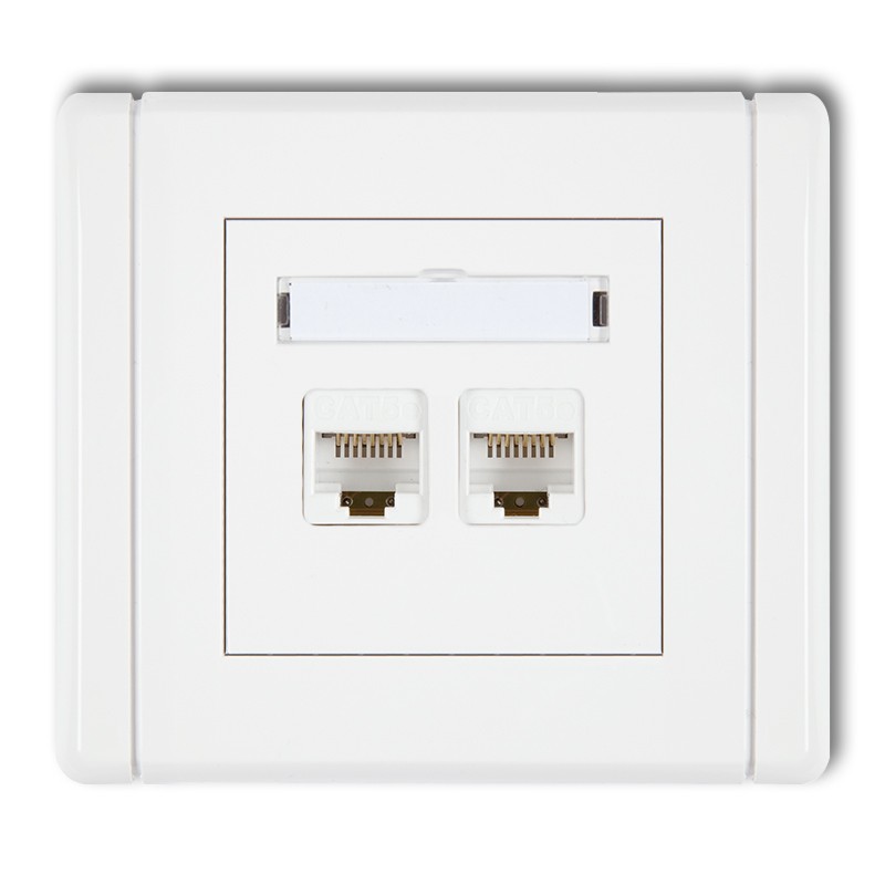 Double computer socket 2xRJ45, cat. 5e, 8-contact