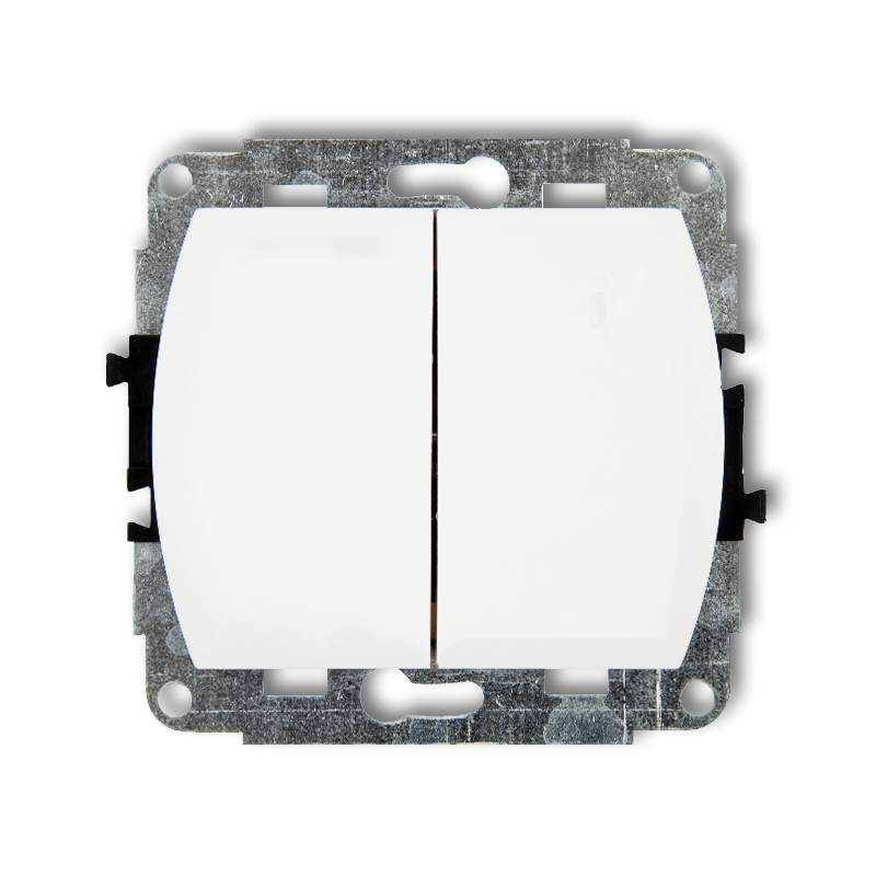 Double two-way switch mechanism (double push button without pictograms)