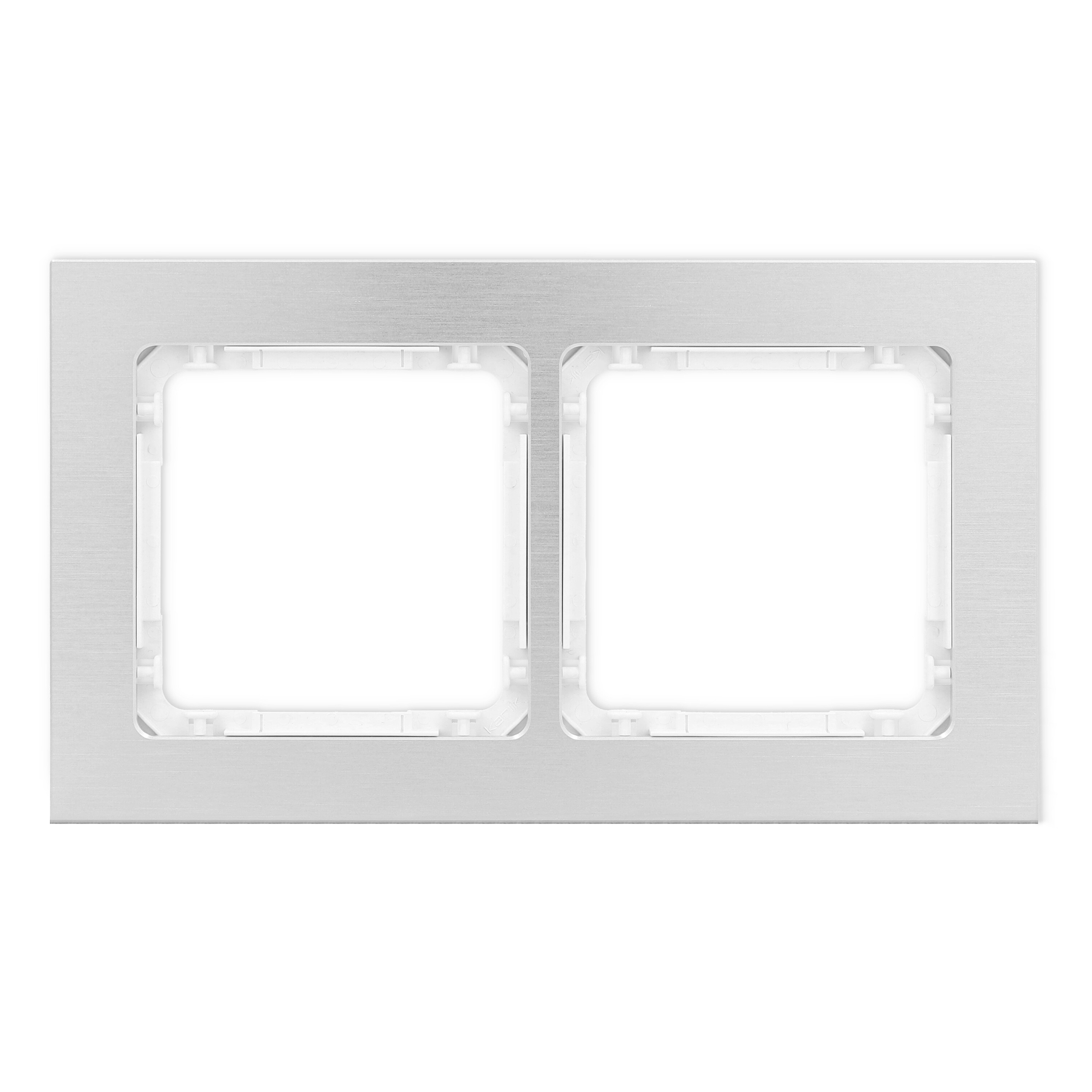 2-gang universal frame - brushed aluminum