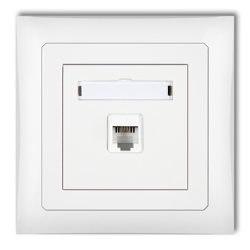 Single telephone socket 1xRJ11, 4-contact, tool-less