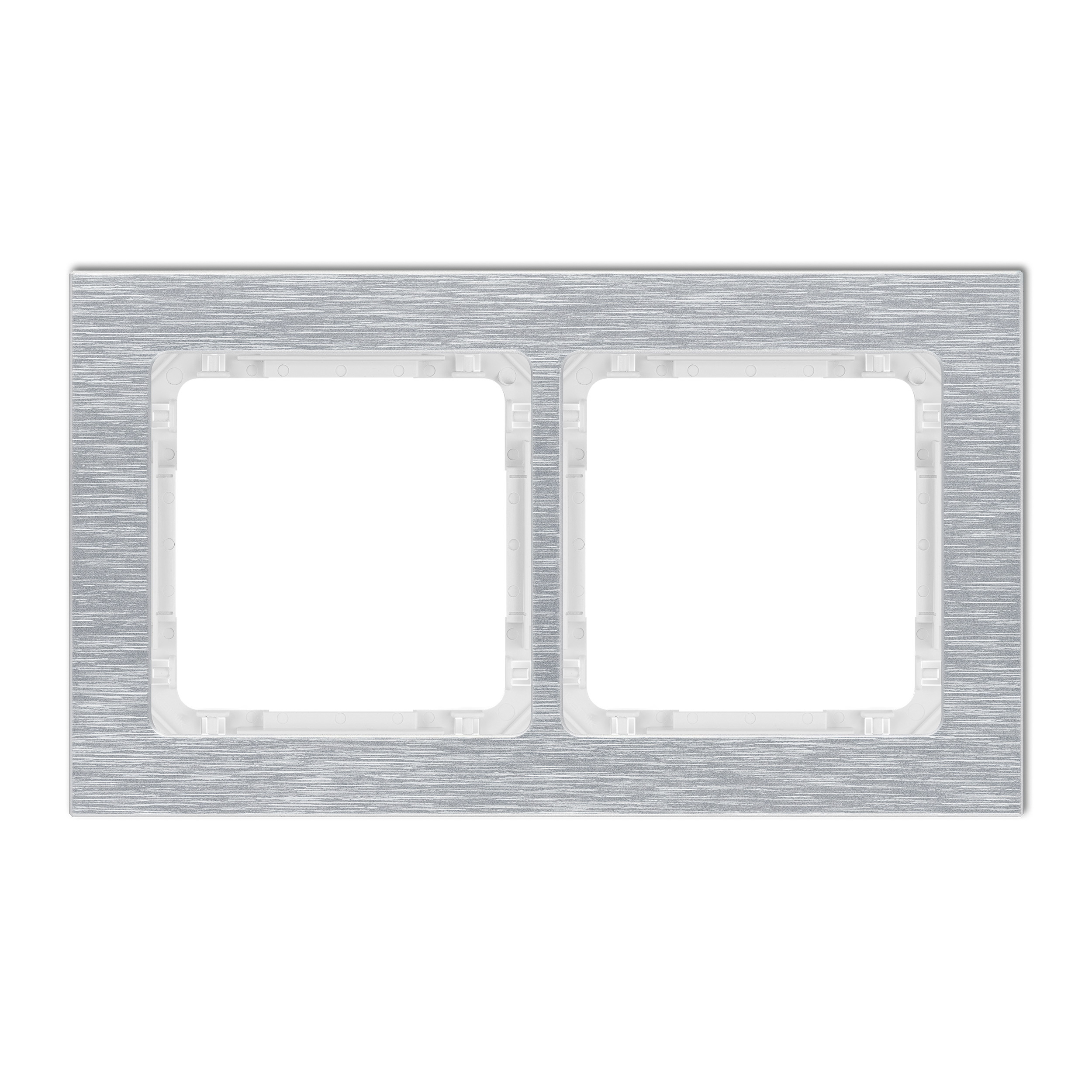 2-gang universal frame - brushed aluminum