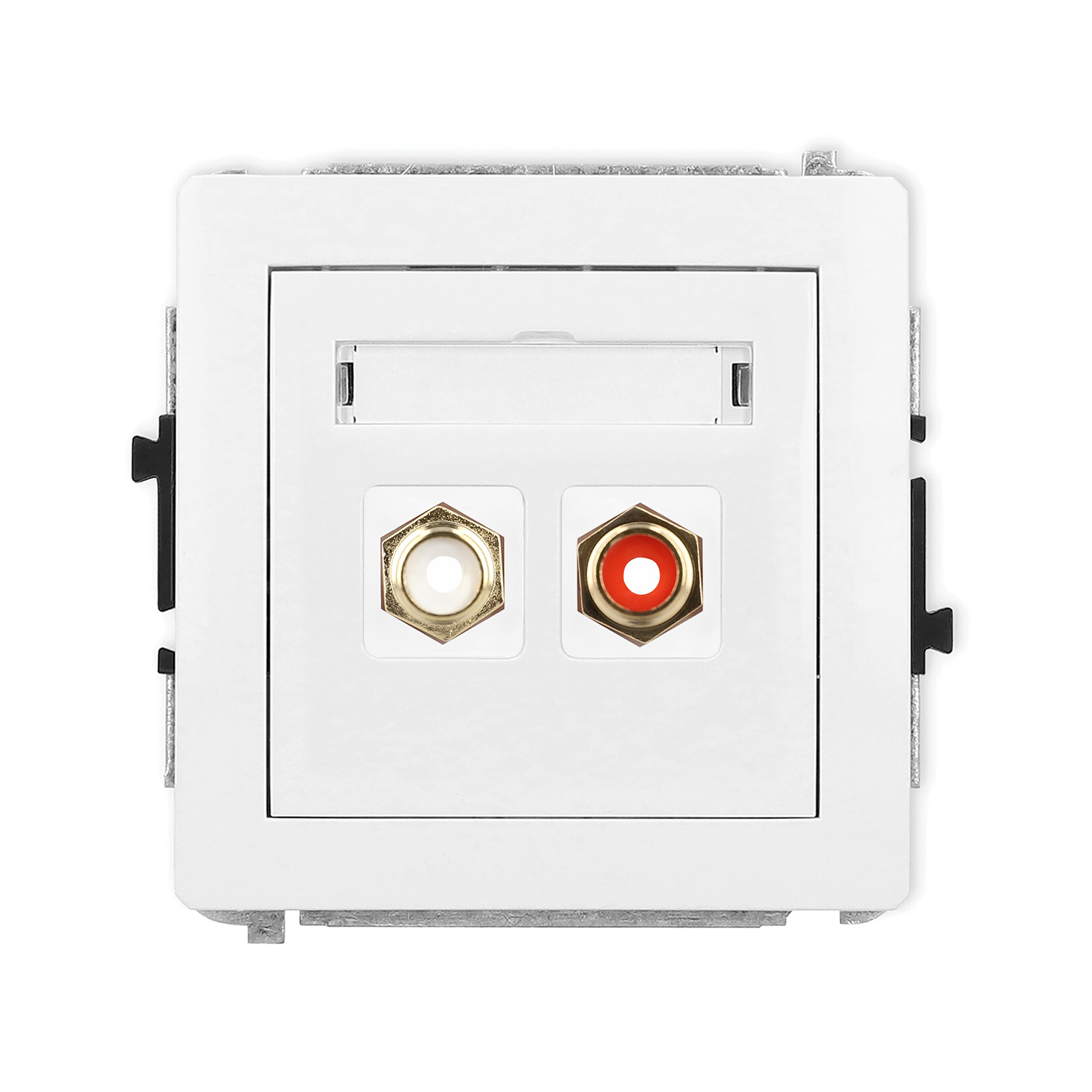 RCA double socket (cinch type-white and red, gold-plated) mechanism