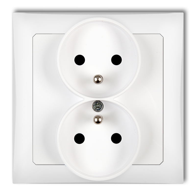 Double socket to a frame DECO Soft with the 2x(2P+Z) earth (with increased contact protection/shutter)
