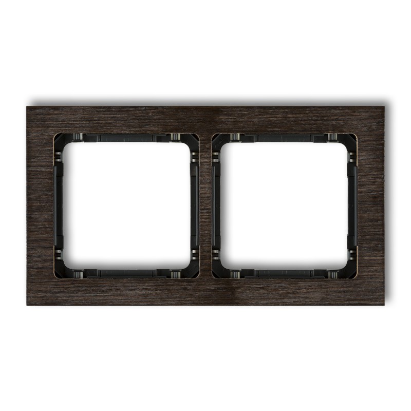 2-gang universal frame - wood effect