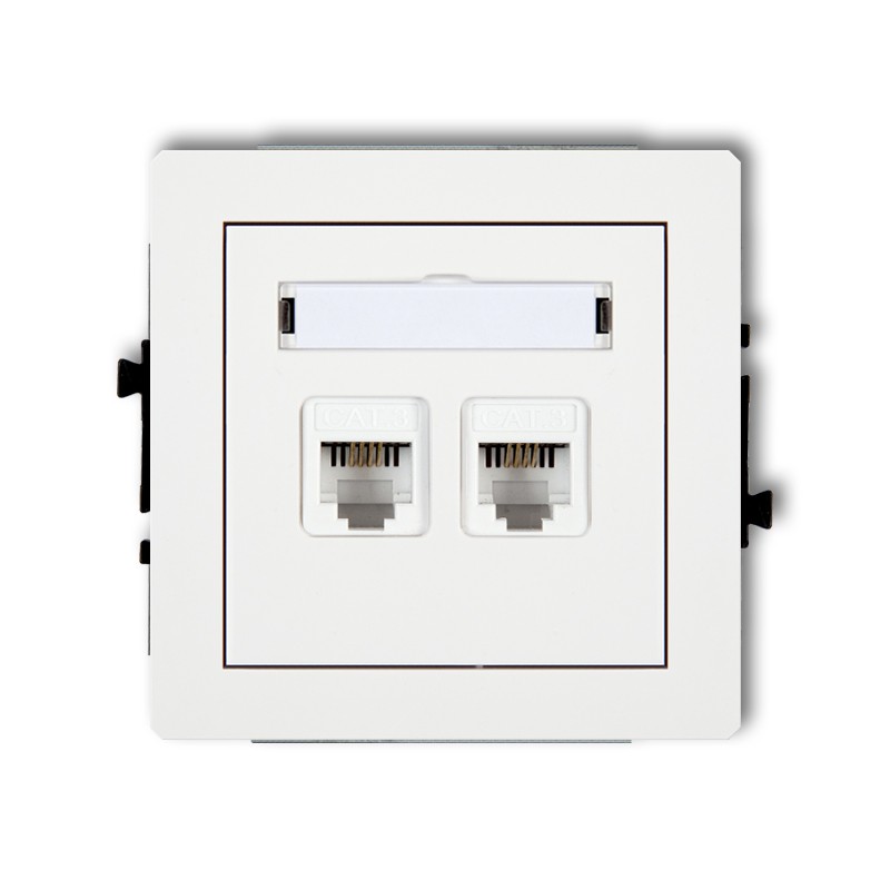 Double telephone socket 2xRJ11, 4-contact, tool-less