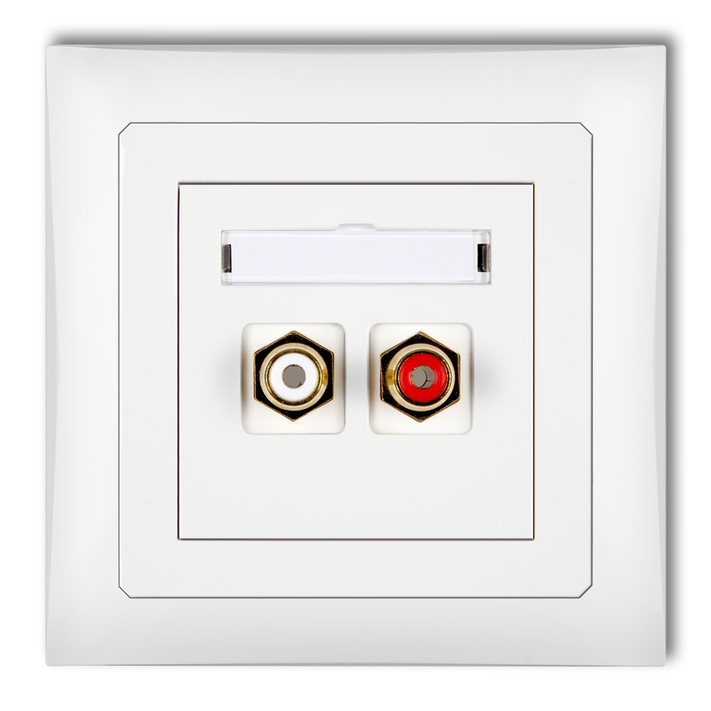 RCA double socket (cinch type-white and red, gold-plated)