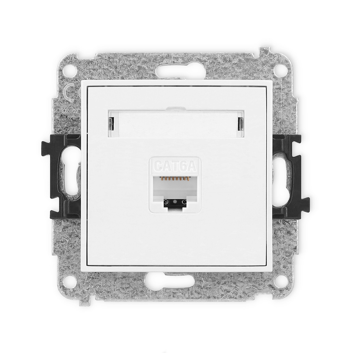 МЕХАНИЗМ ОДИНАРНОЙ КОМПЬЮТЕРНОЙ РОЗЕТКИ 1XRJ45, КАТ. 6A, 8-КОНТАКТНЫЙ