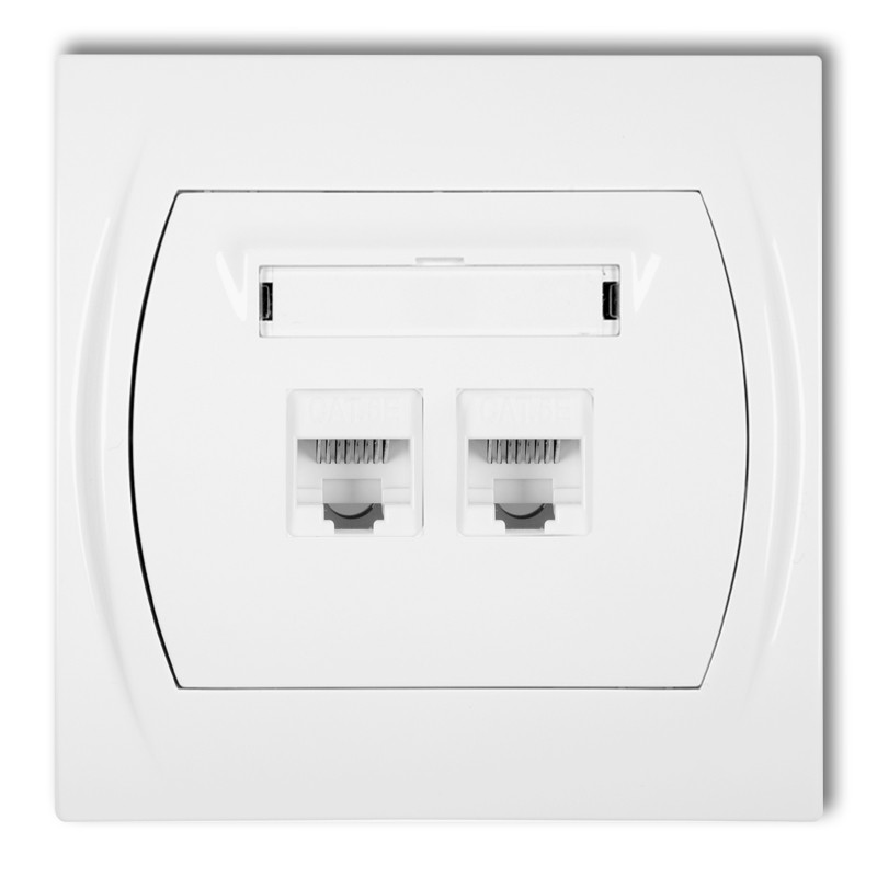 Double computer socket 2xRJ45, cat. 5e, 8-contact