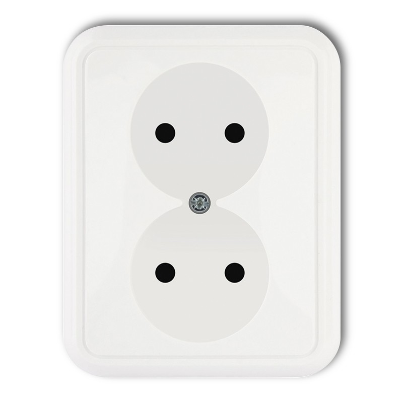 Double socket without the 2x2P earth