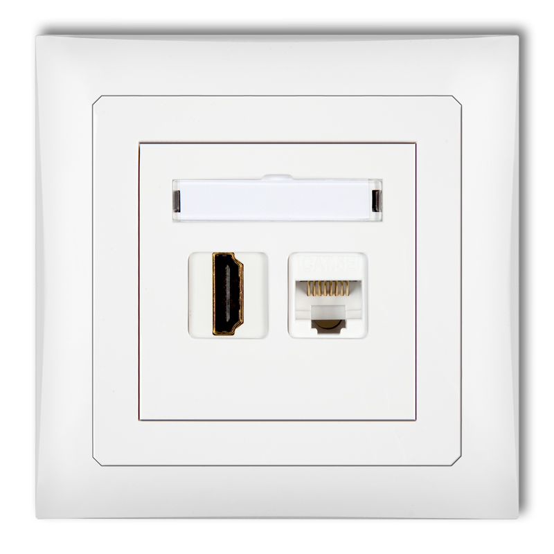 HDMI 2.0 single socket + single computer socket 1xRJ45, cat. 5e, 8-contact