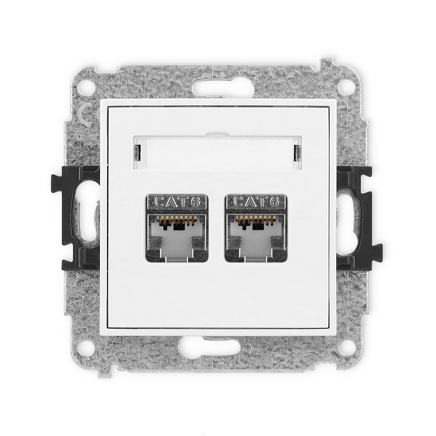 Double computer socket mechanism 2xRJ45, cat. 6, screened, 8-contact