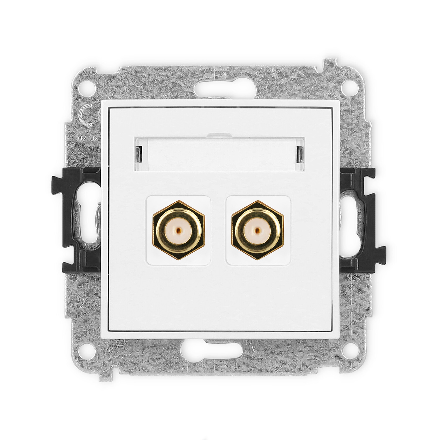 Double antenna F type socket (SAT) mechanism - gold-plated
