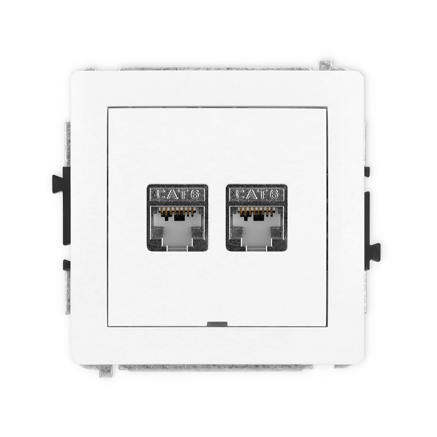 Double computer socket mechanism 2xRJ45, cat. 6, screened, 8-contact, without description field