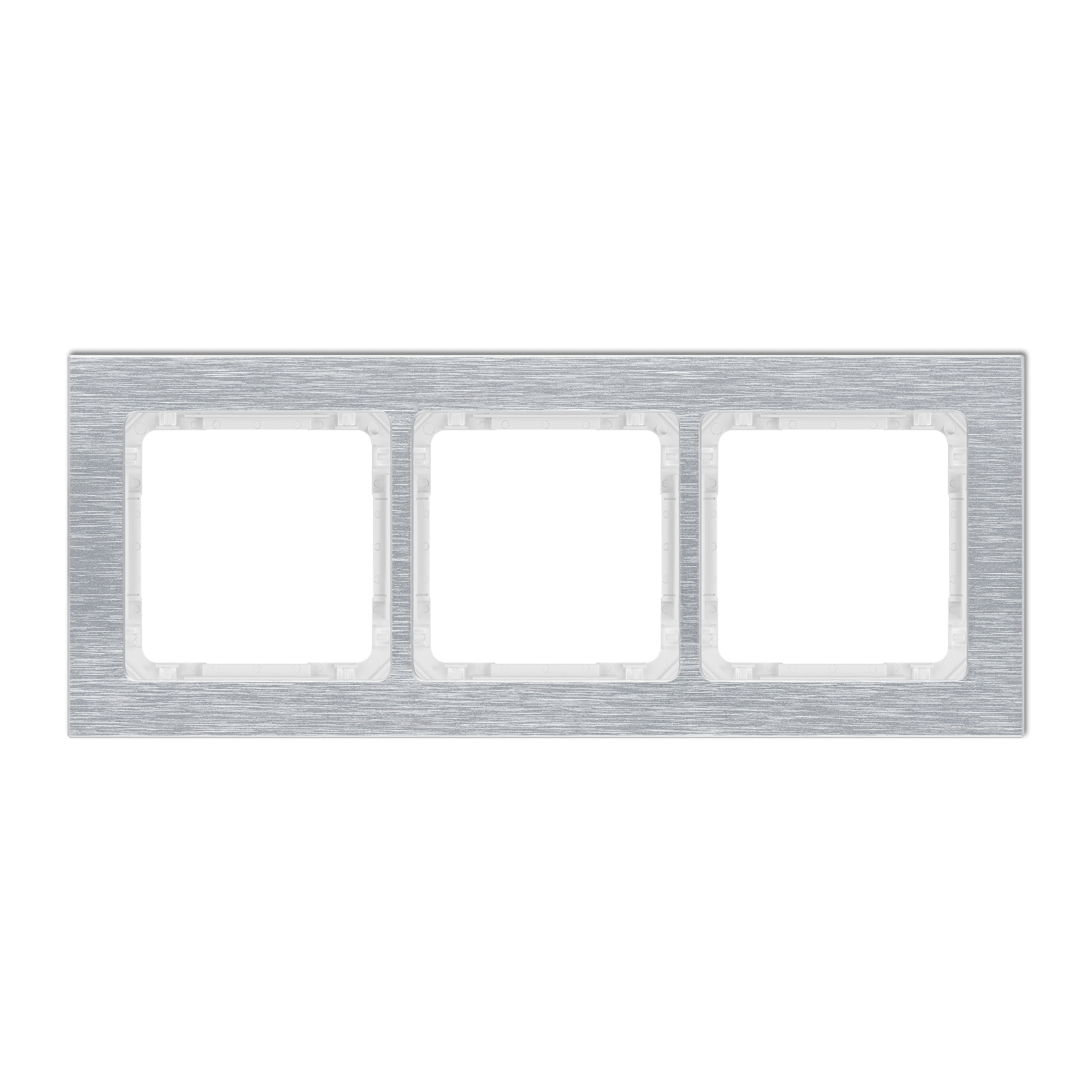 3-gang universal frame - brushed aluminum