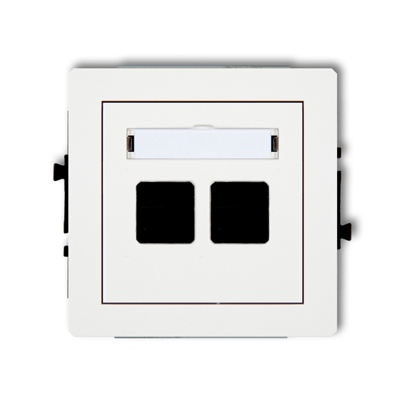 Double multimedia socket without module (Keystone standard)