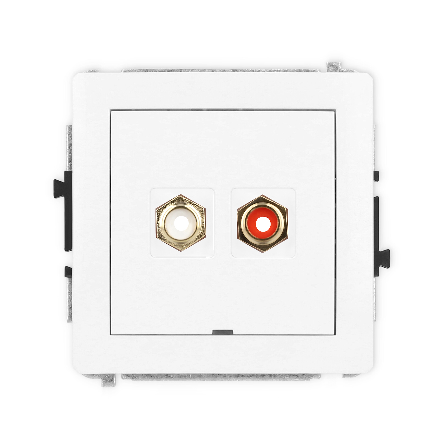 RCA double socket (cinch type-white and red, gold-plated) mechanism, without description field