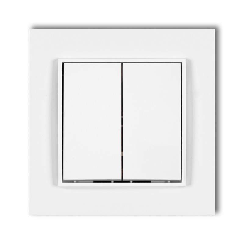 Roller blind switch with mechanical lock (double push button without pictograms)
