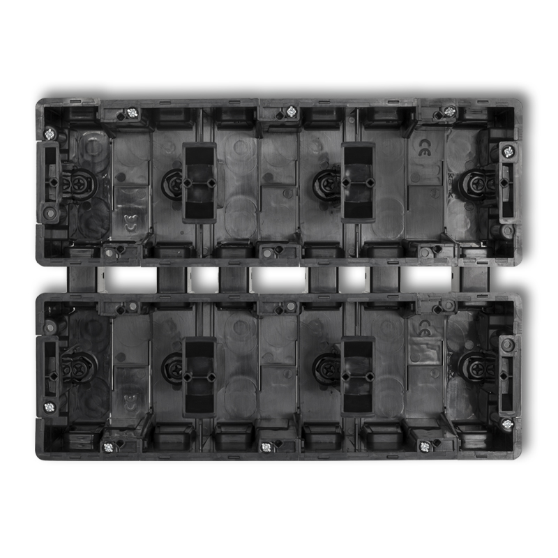 Flush-mounted modular junction box 6 bays (3 horizontal, 2 vertical)