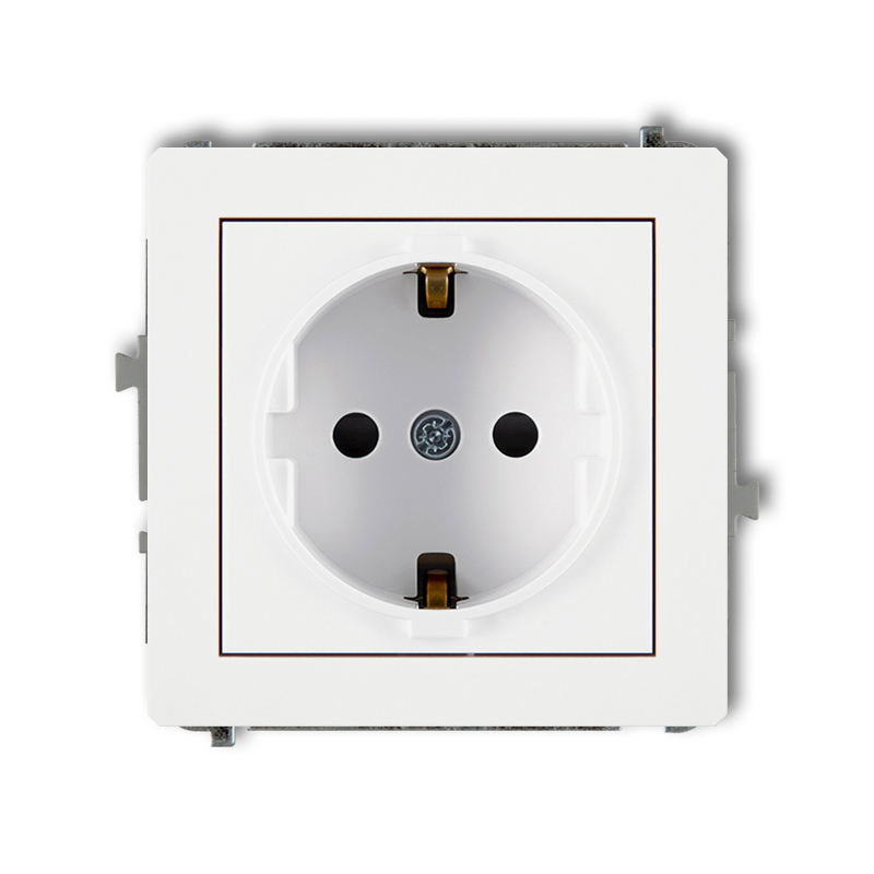 Single socket with the 2P+Z earth SCHUKO (child protection)