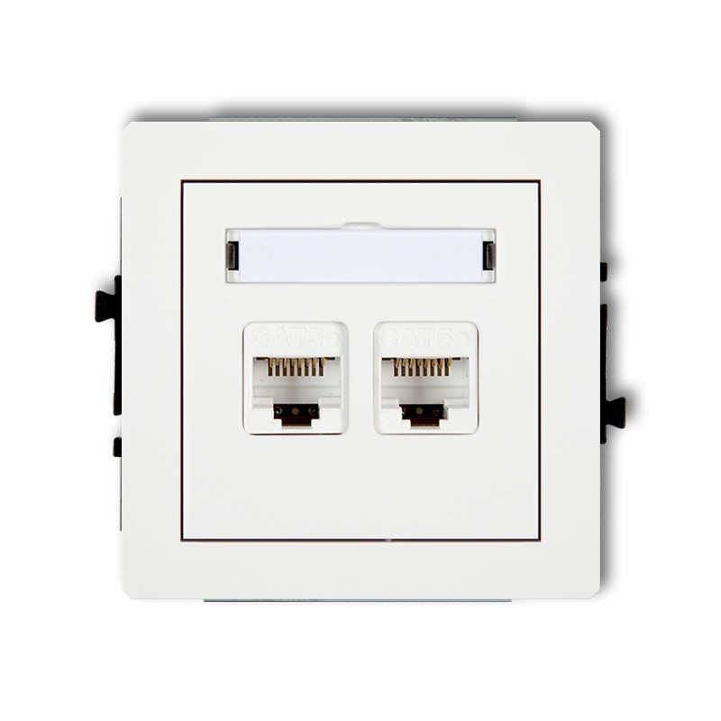 Double computer socket 2xRJ45, cat. 5e, 8-contact