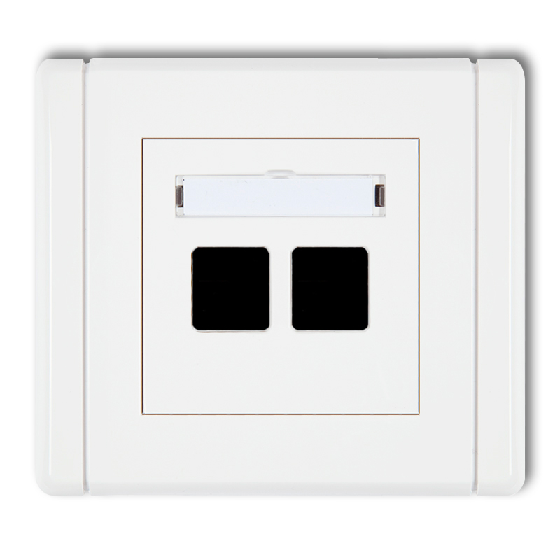 Double multimedia socket without module (Keystone standard)