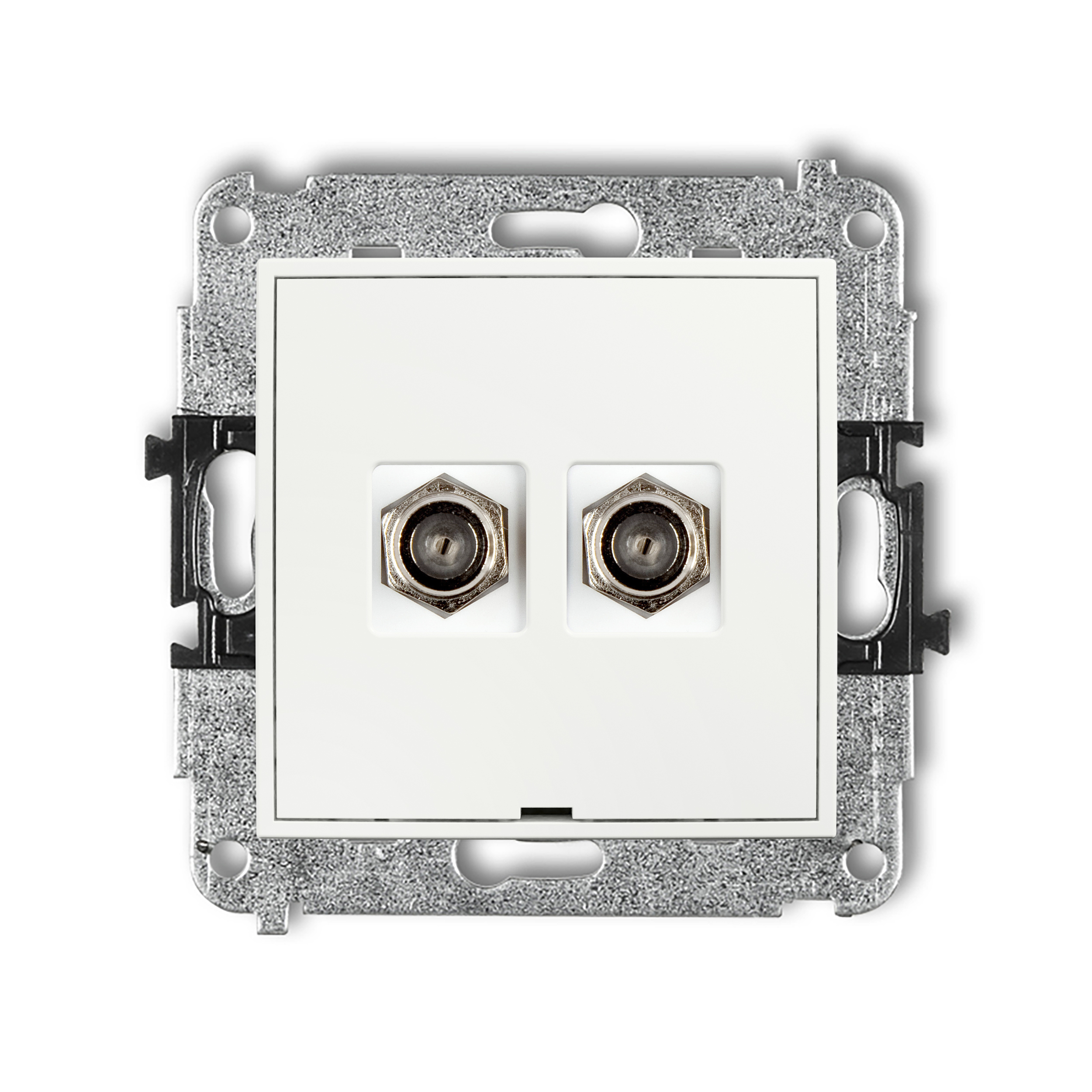 Double antenna F type socket (SAT) mechanism - nickel, without description field