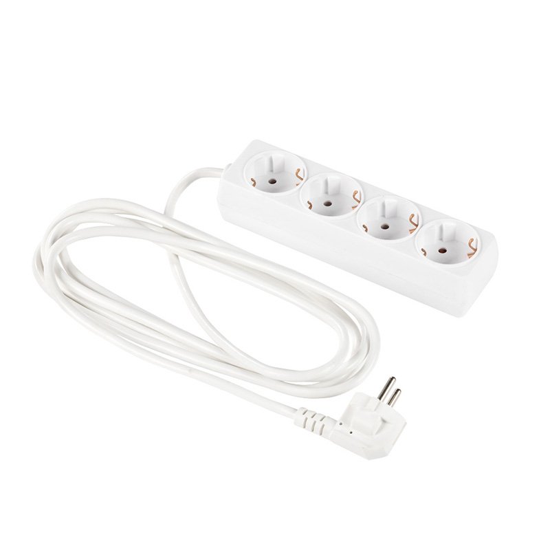 4-socket extension lead with SCHUKO ground, no switch